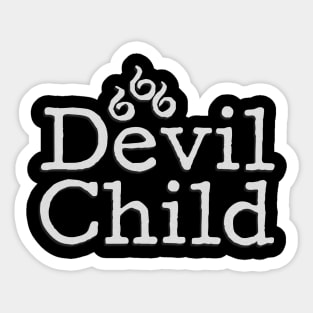 Devil Child 666 | White on Black Mass | Satanic Sticker